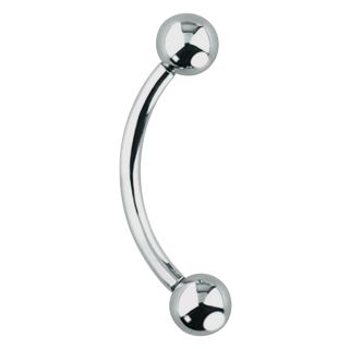 16G Stainless Steel Jeweled Curved Barbell - Internally Threaded