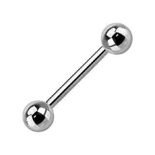14G Stainless Steel Jeweled Straight Barbell - Internally Threaded